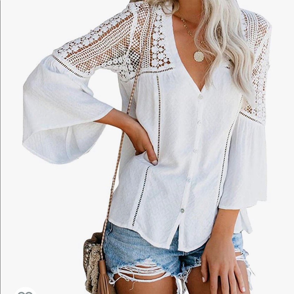 Set of Two women’s flowy Bell Sleeve tops size L